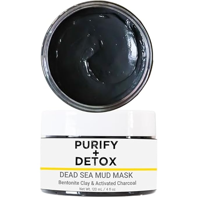 Doppeltree DEAD SEA MUD MASK WITH BENTONITE CLAY AND ACTIVATED CHARCOAL - NO DRYING FACIAL MASK TO MINIMIZE PORE, CLEAR BLACKHEADS- GREAT FOR ARMPIT DETOX TOO - FORMULATED IN SAN FRANCISCO - Image 1